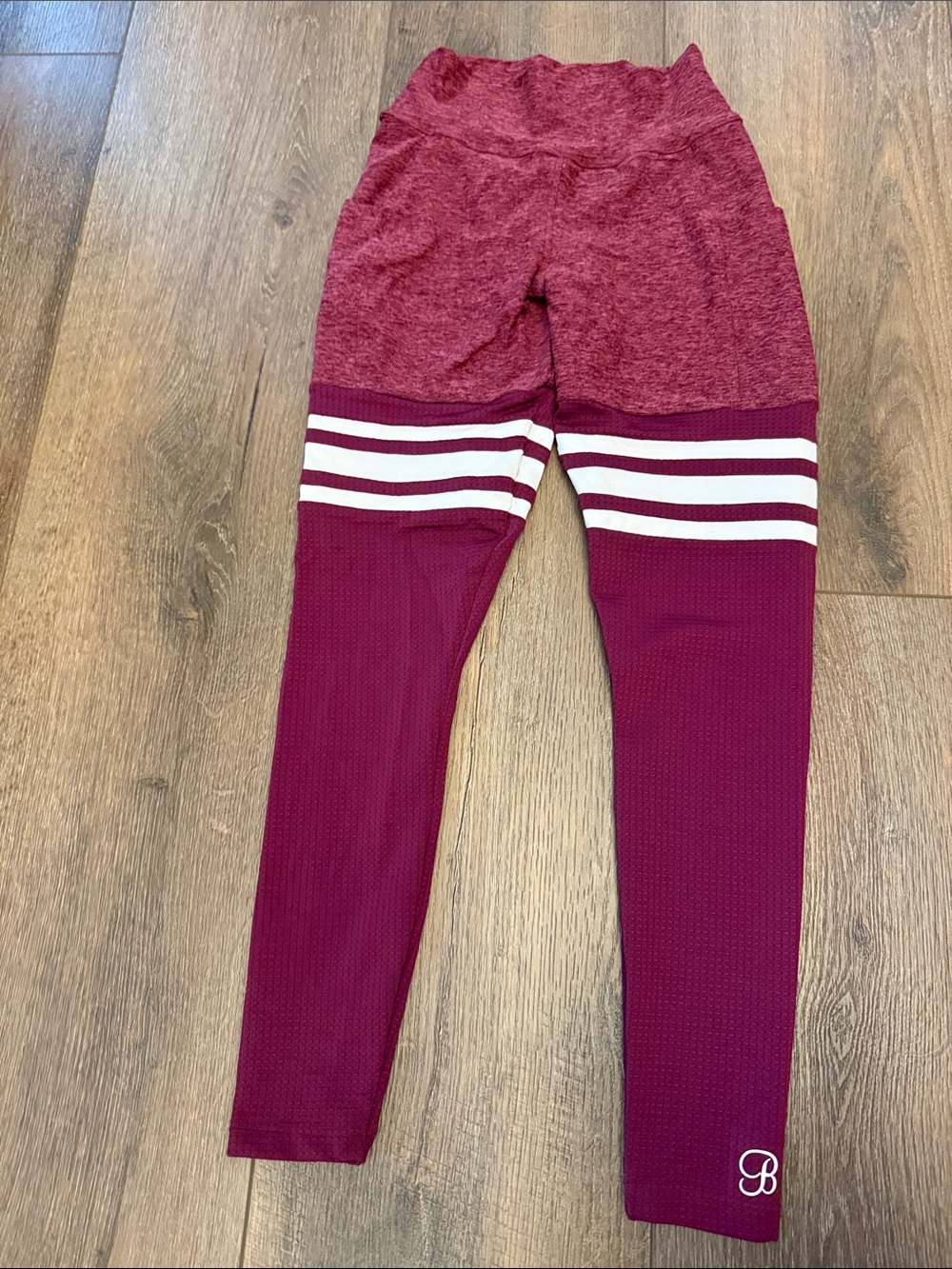Bombshell Sportswear Athletic Leggings with White Stripes